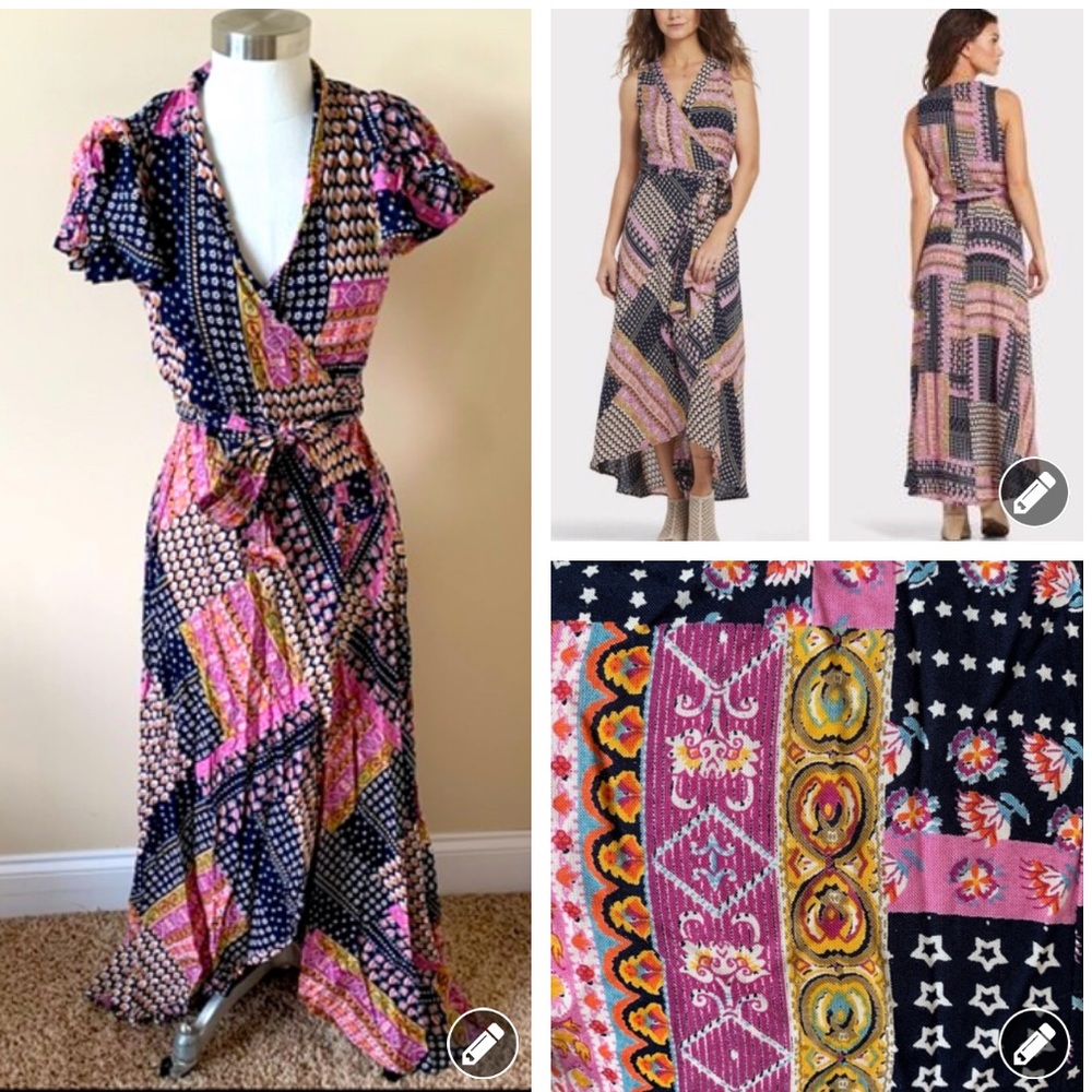 Raga Hadley patchwork maxi wrap dress